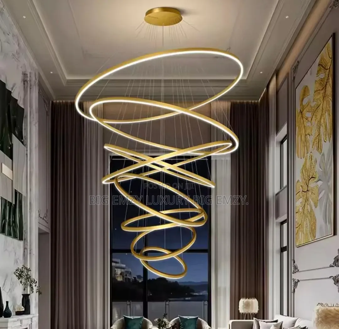 Staircase and Living Room Ring Chandelier Light.