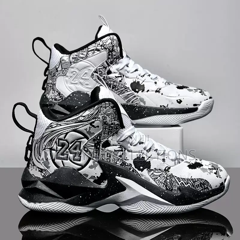 Black White 24 Basketball Sneakers