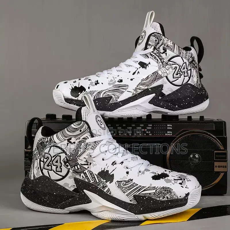 Black White 24 Basketball Sneakers