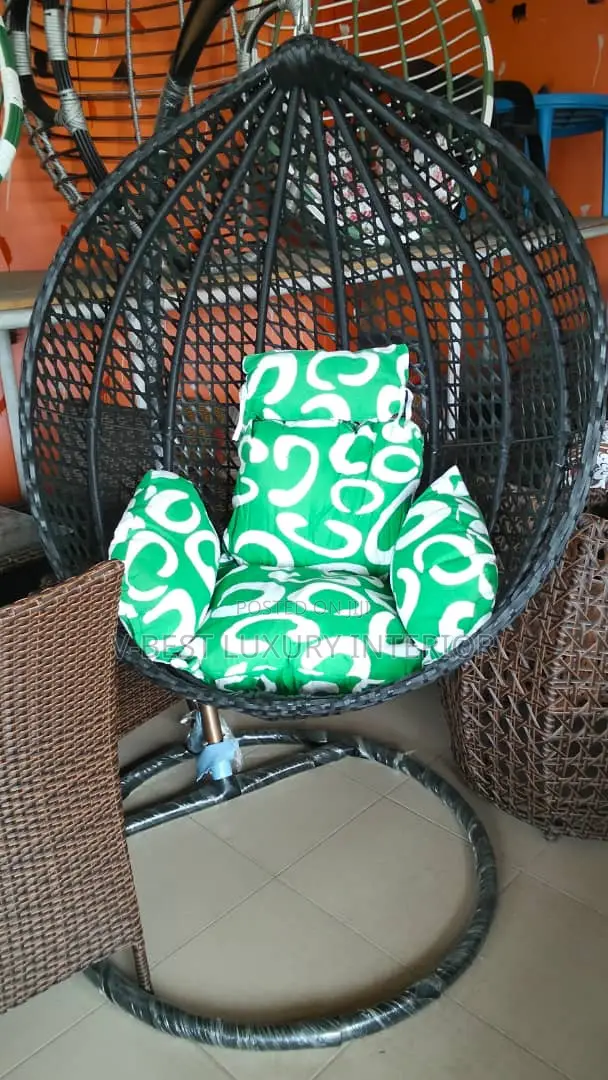 Luxury Rattan Swing Egg Chair – Indoor Outdoor Comfort