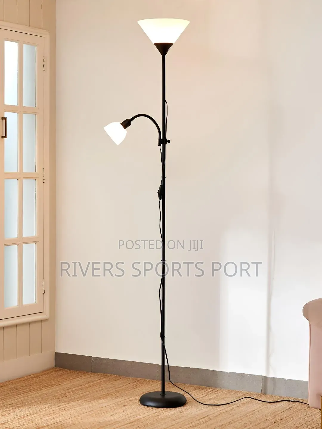 6ft Modern 2 Head Standing Floor Lamp for Living Room