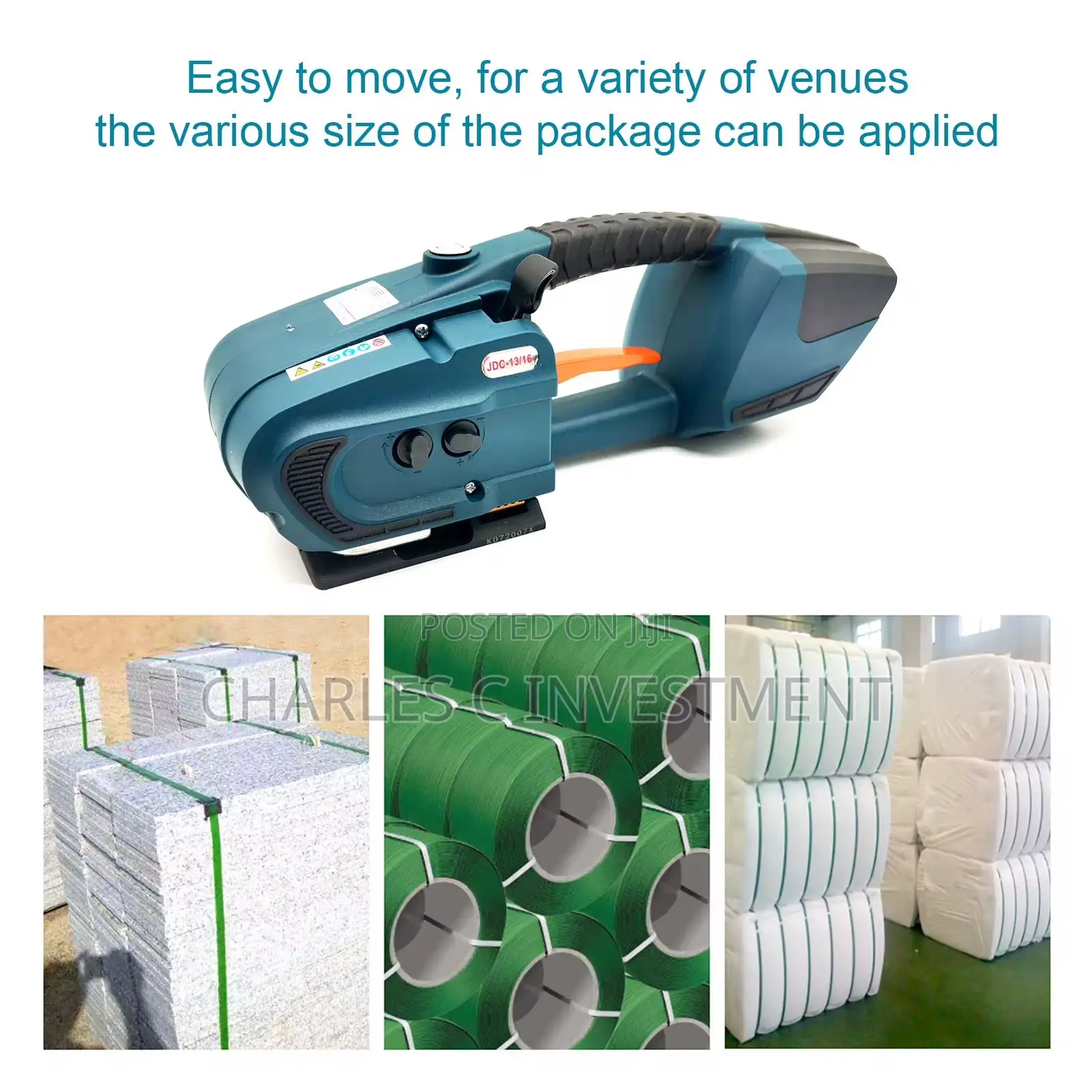 JDC13/16mm Battery Powered PP/PET Plastic Strapping Machine