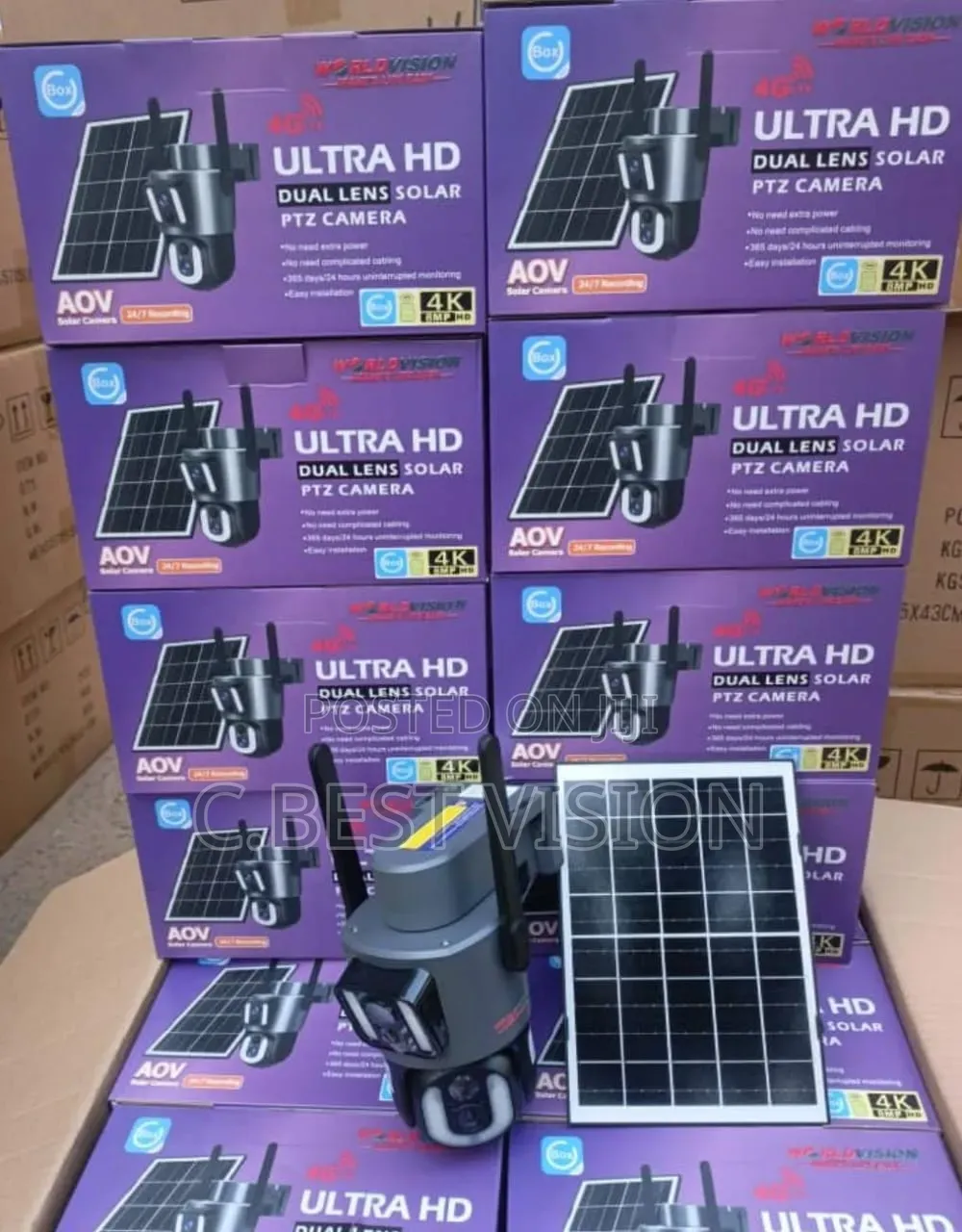SD350 Ubox Dual Lens Camera 4G Camera With Solar Panel.