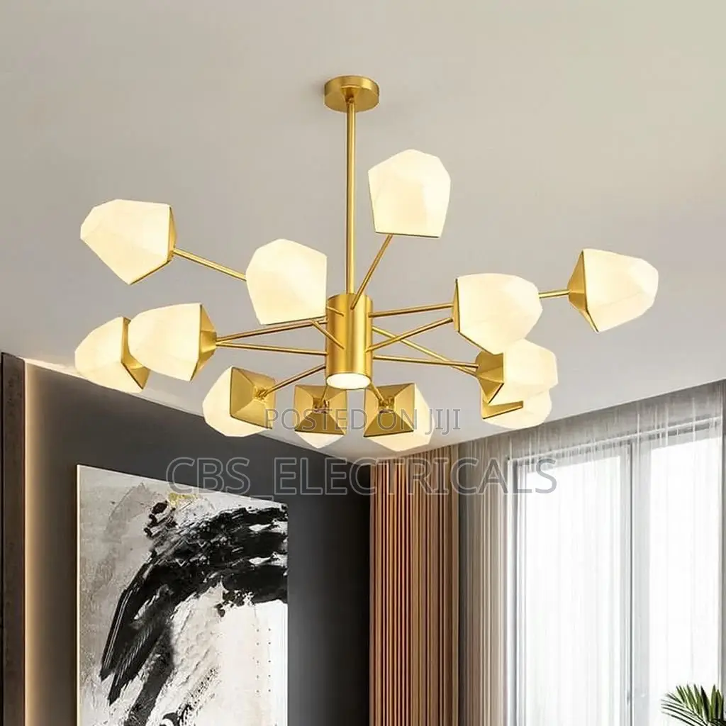 Geometric Gold Branch Chandelier