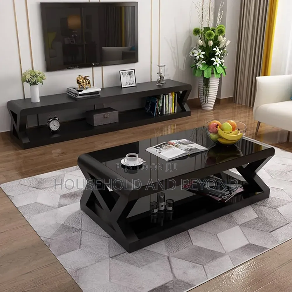 Luxury Tempered Glass Coffee Table – 2-Tier Living Room Center Table
