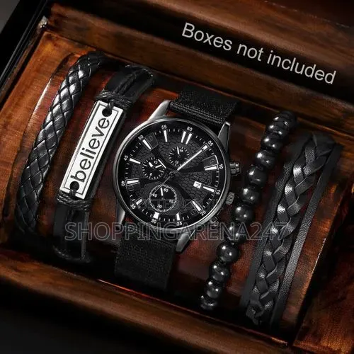 Men's 4 in 1 Wrist Watch,Band Set(Without Box)