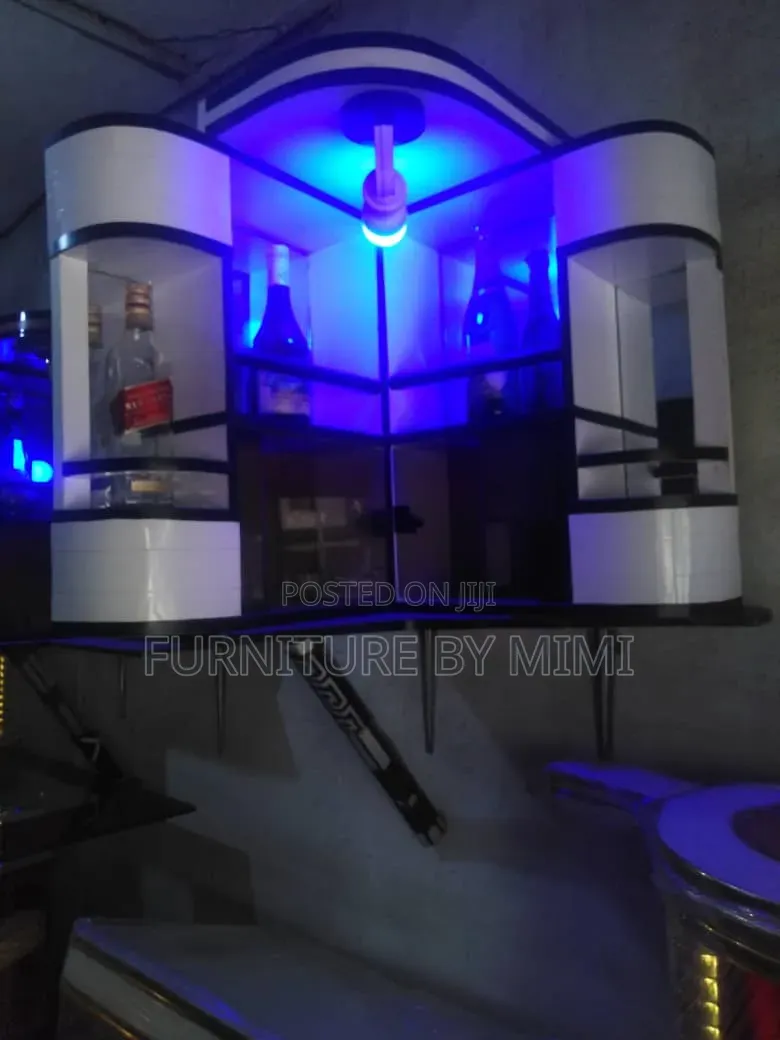 Modern Corner Bar Cabinet With Built-in Light