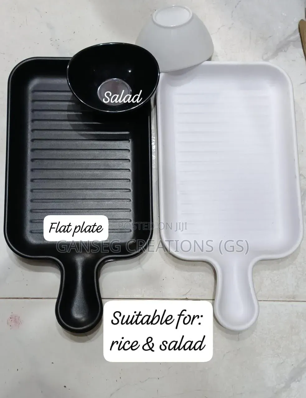 Luxury Rectangular Ceramic Platters Wit Handle-Rice Salad Plates 12pcs