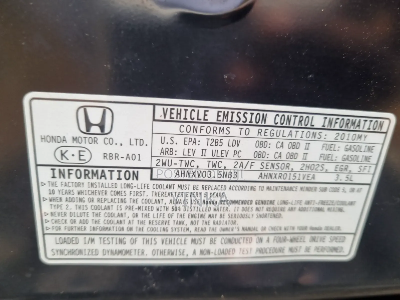 Honda Crosstour 2010 Black