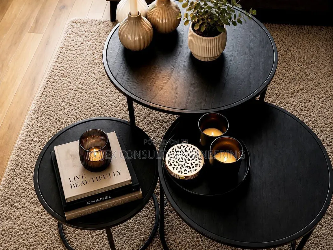 Nesting Center Table Set. . It Is a 3-Piece Set. . WOODEN Top .