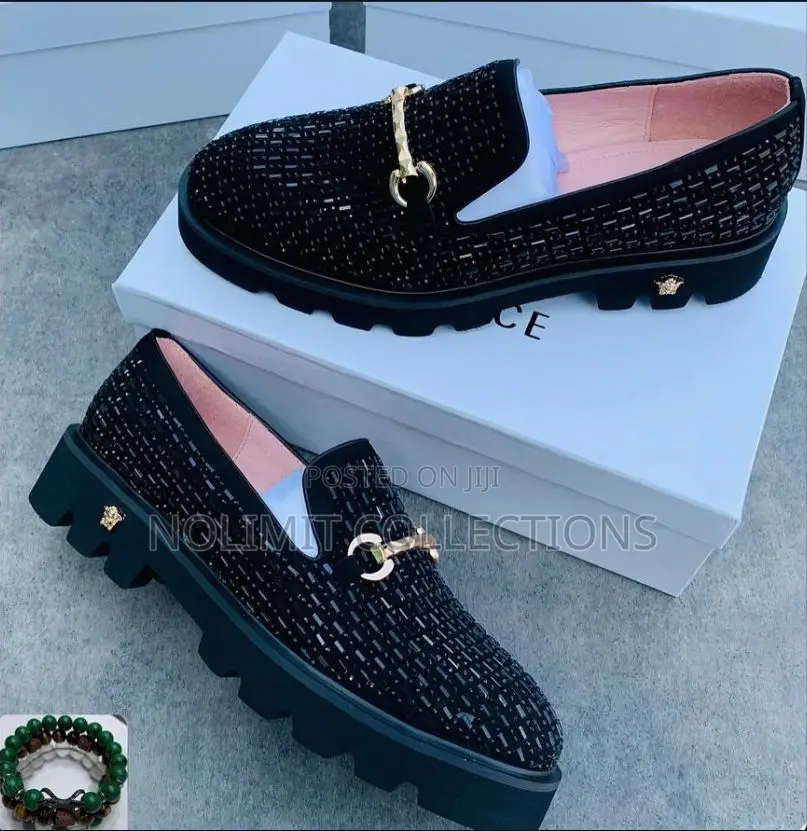 Versace Men's Studded Leather Loafers