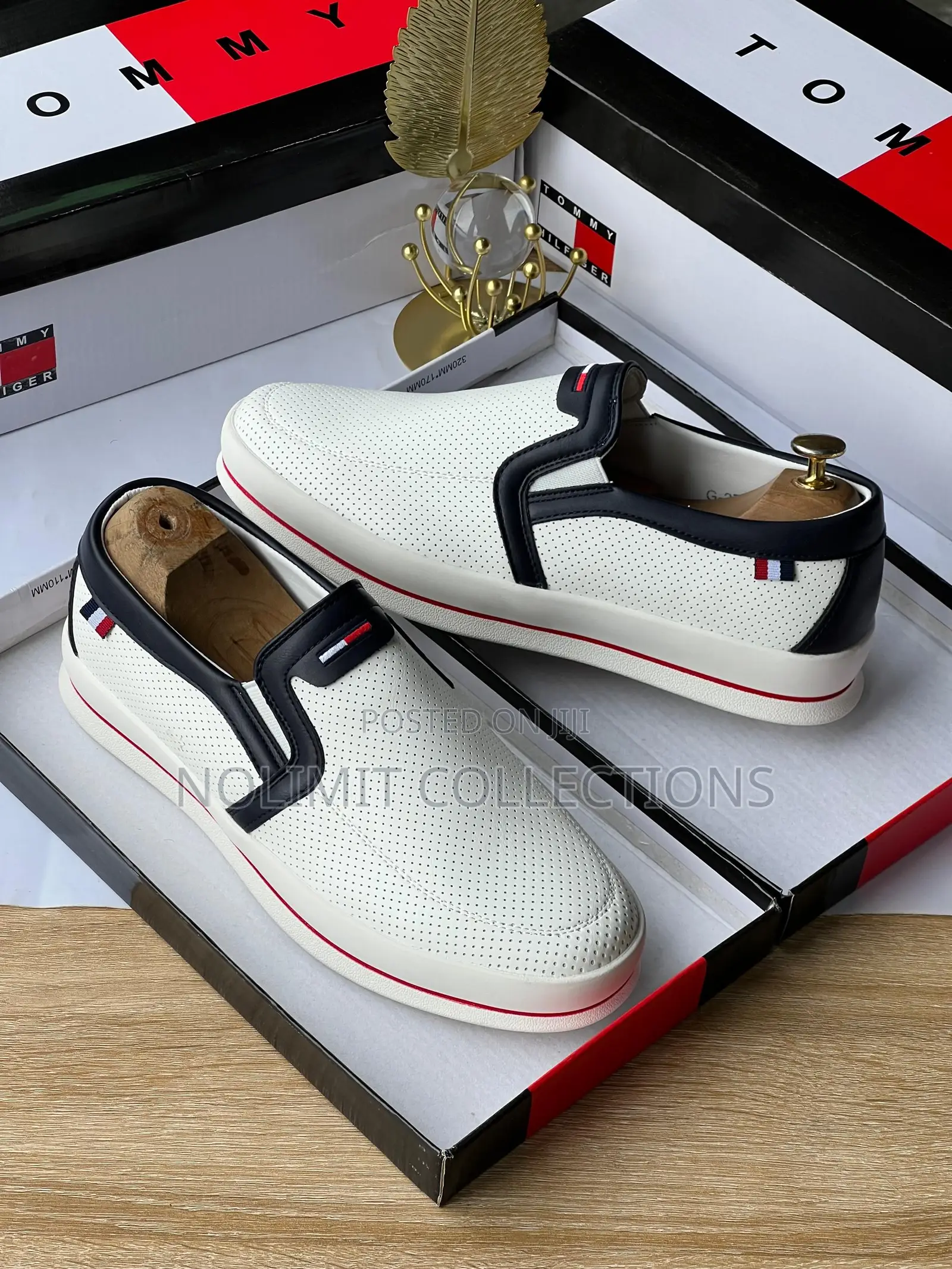 Tommy Hilfiger White Slip-on Sneakers With Perforated Leather