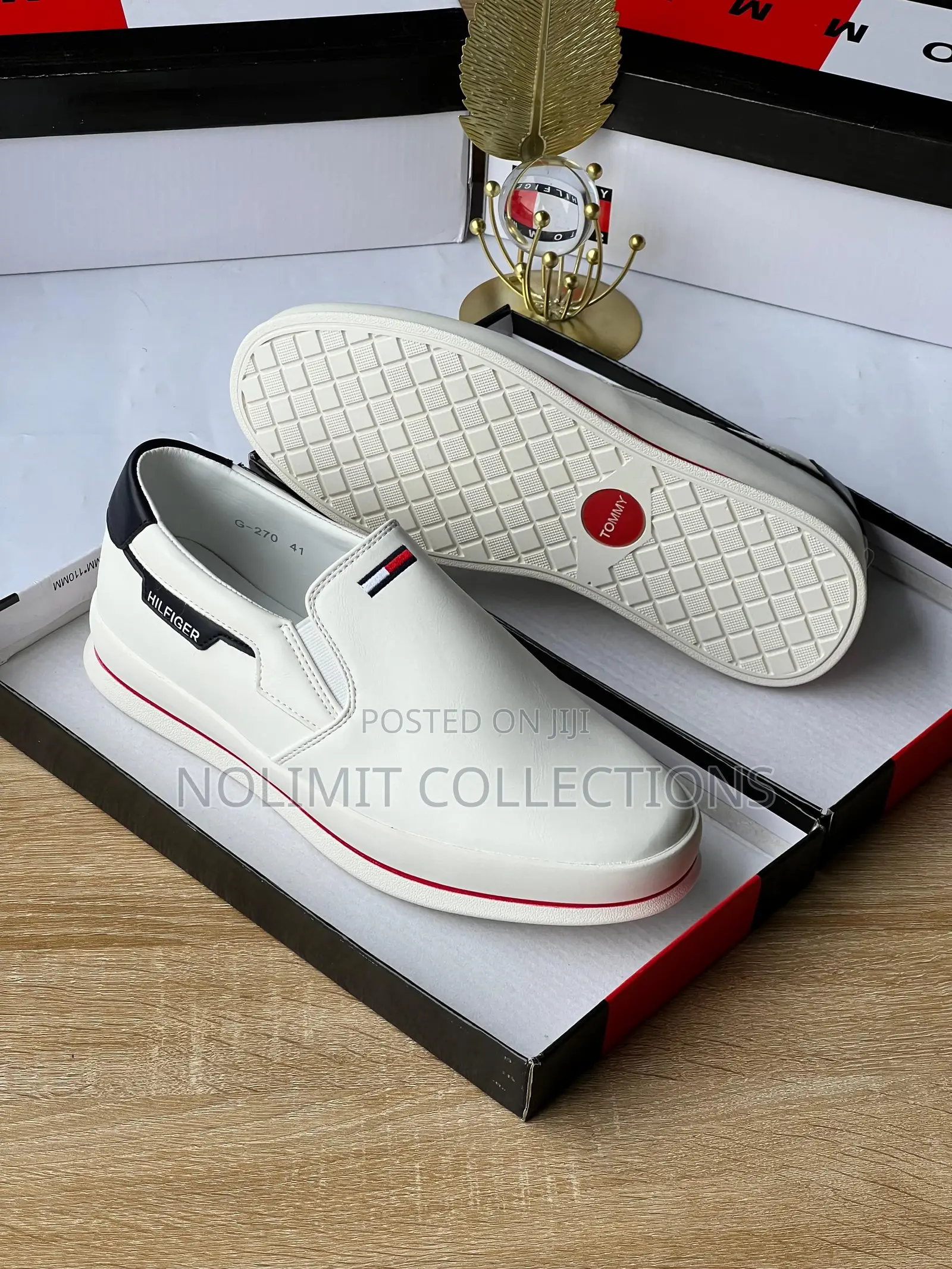 Tommy Hilfiger White Slip-on Sneakers With Perforated Leather
