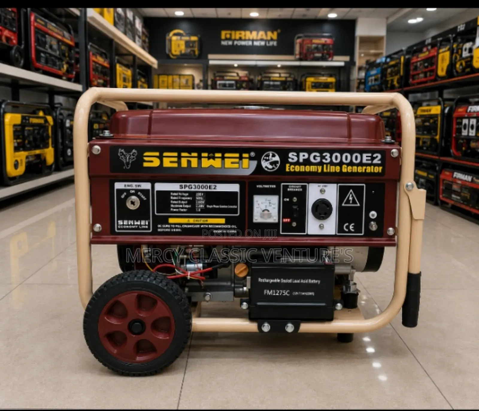 SENWEI SPG3000E2 3.5KVA Electric Start Petrol Generator With Wheel Kit