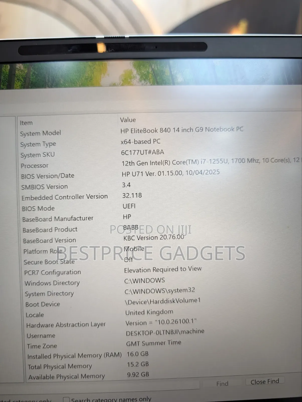 Laptop HP EliteBook 840 G9 16GB Intel Core i7 SSD 512GB