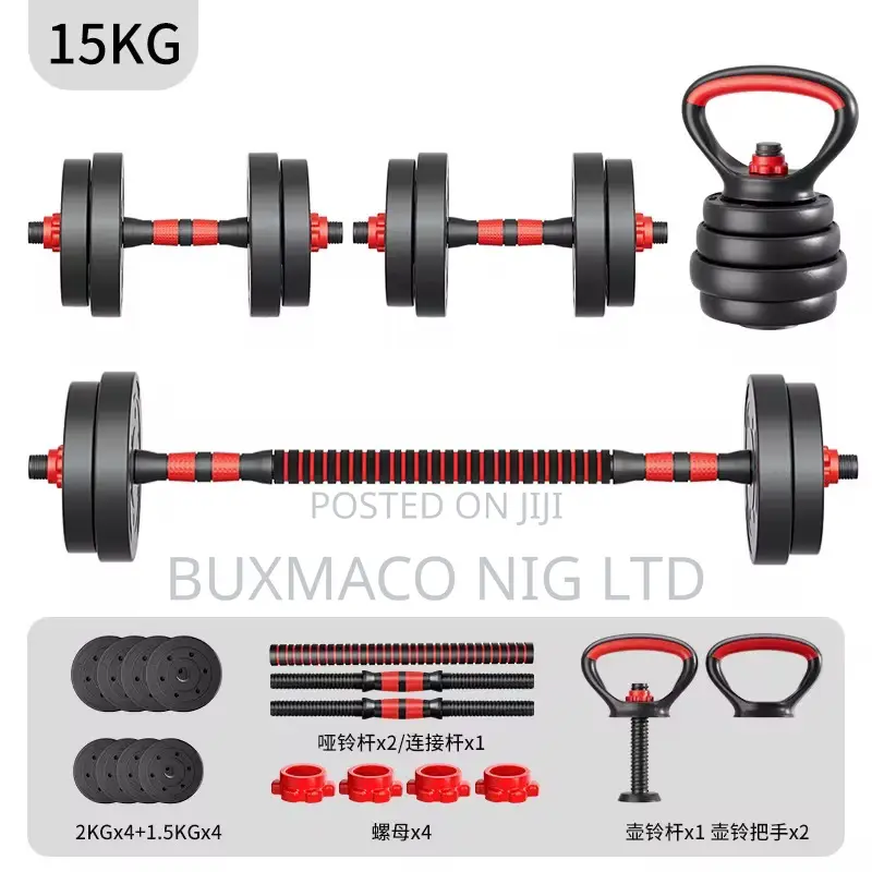 15Kg Dumbbell+ Kettle With Base+ Hand Gloves
