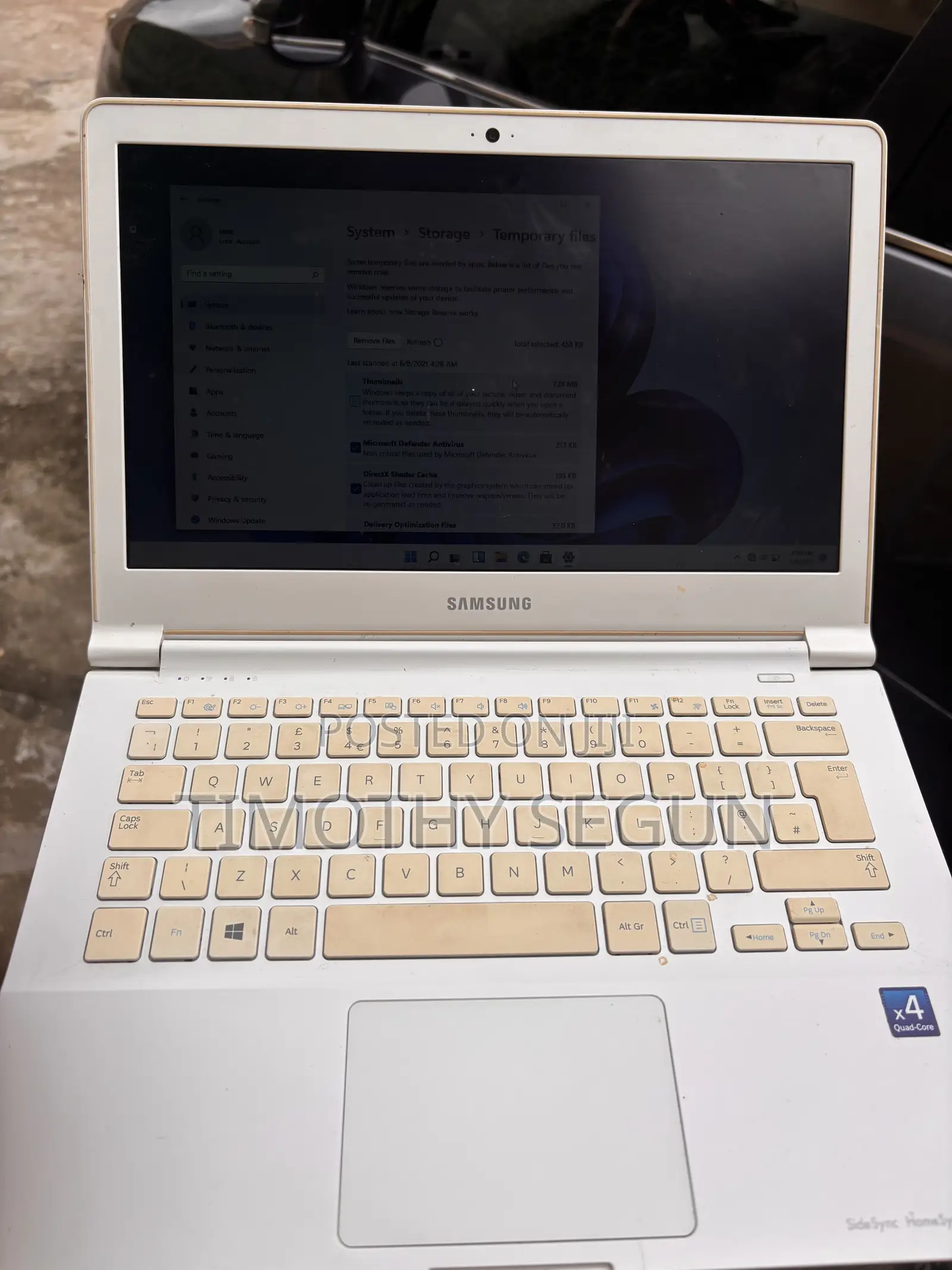 Laptop Samsung 8GB SSD 128GB