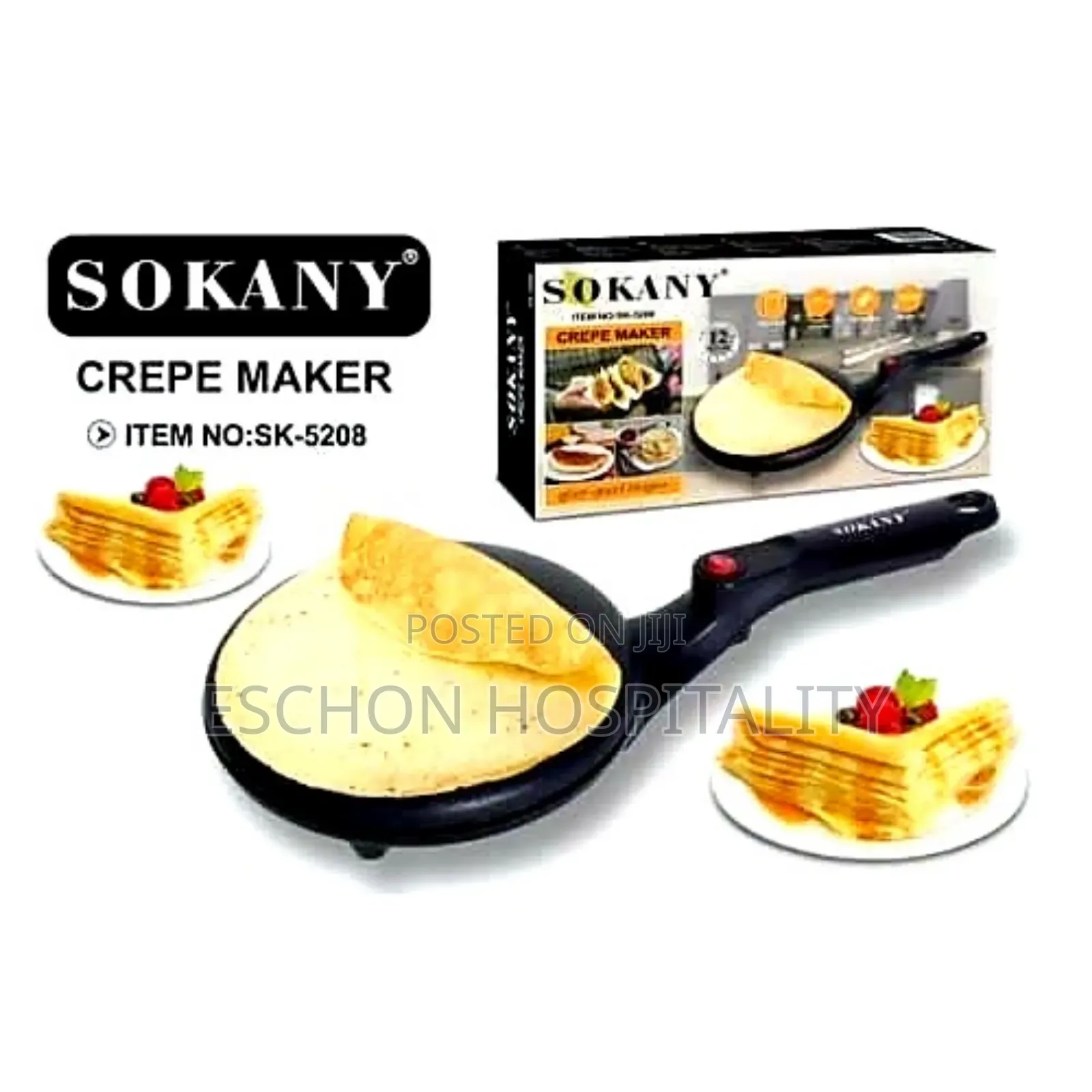 Sokany Electric Crepe Maker (Model HY-901) 650W Power