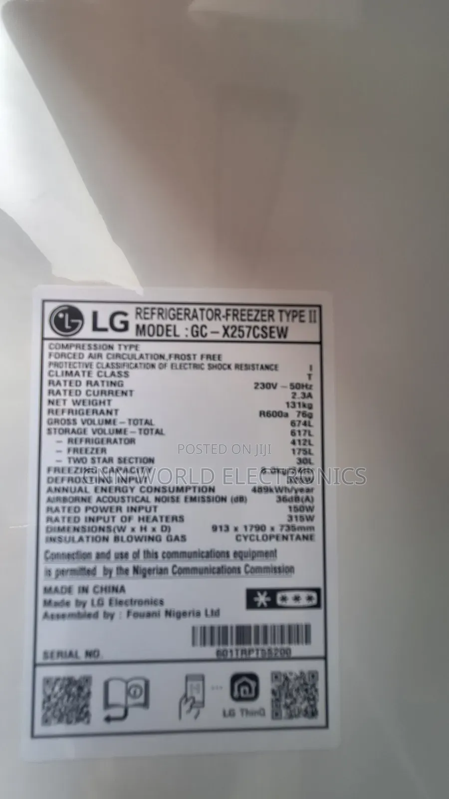 New LG Inverter 674L Nok Nok Side by Side Fridge Ice Maker Dispenser
