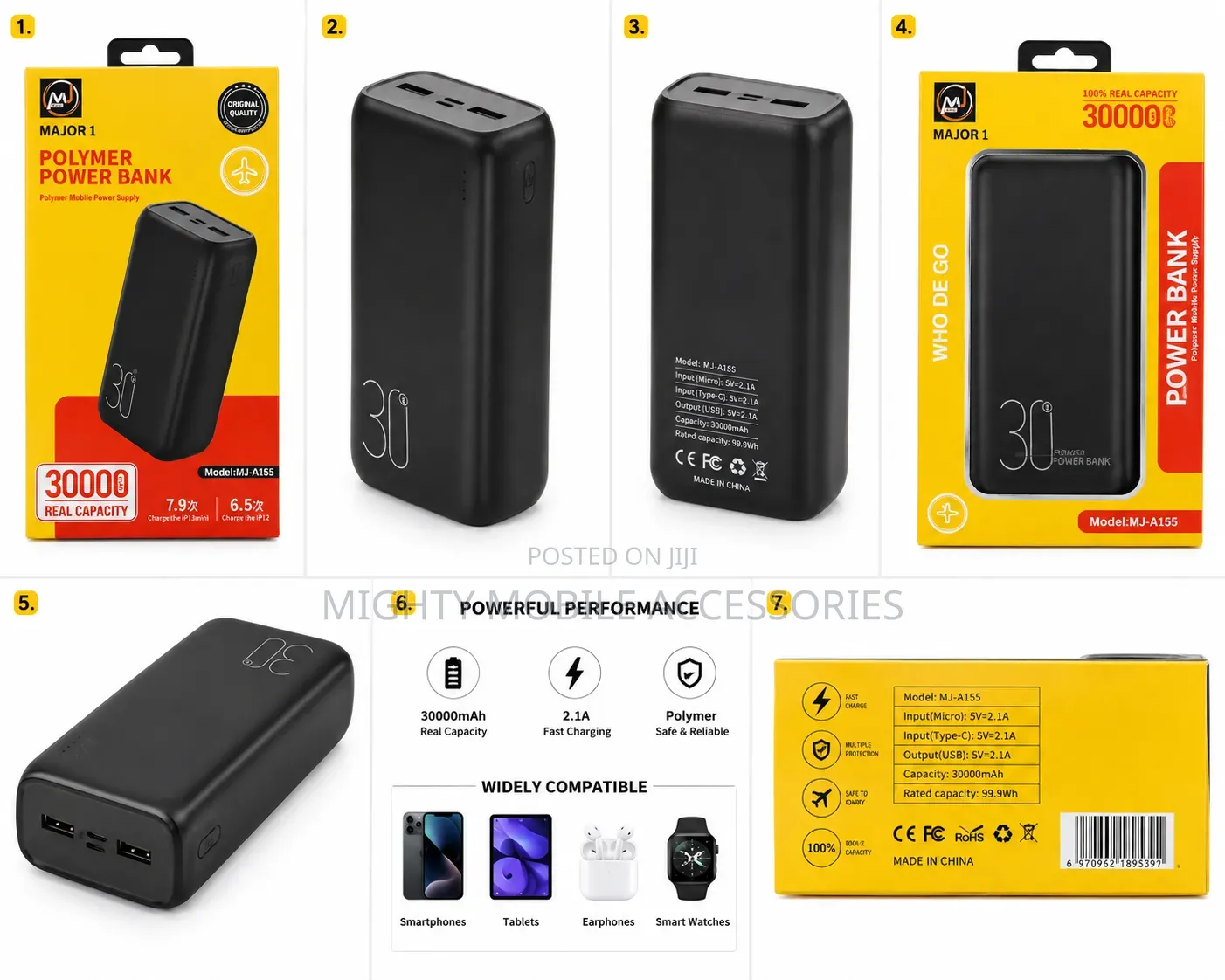 MAJOR 1 30000mAh Polymer Power Bank – Dual USB Fast Charging
