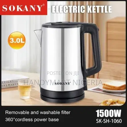 Sokany High Quality Electric Kettle 3L 10% OFF