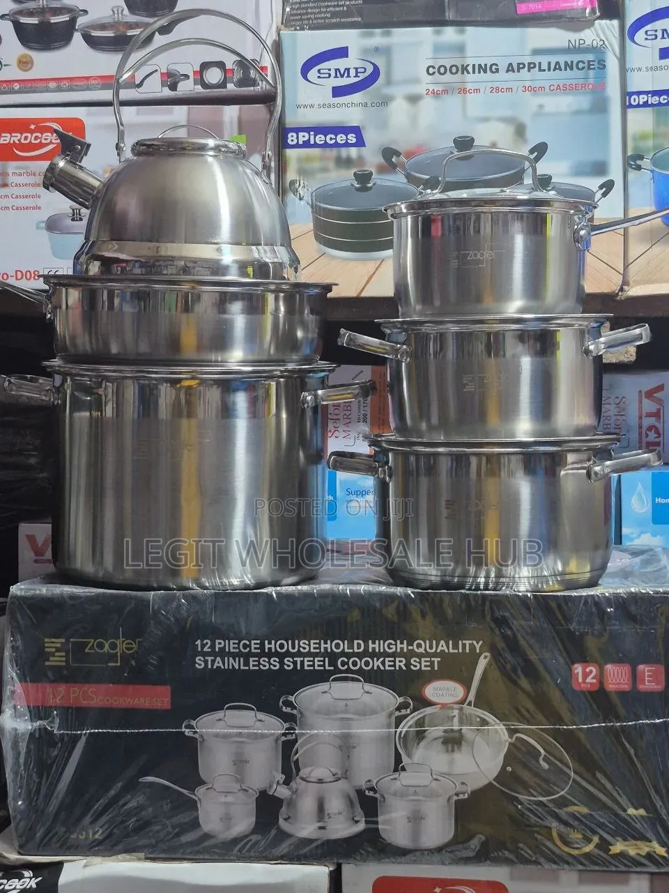 High Quality Stainless Steel Pot Set With Kettle (6pcs)