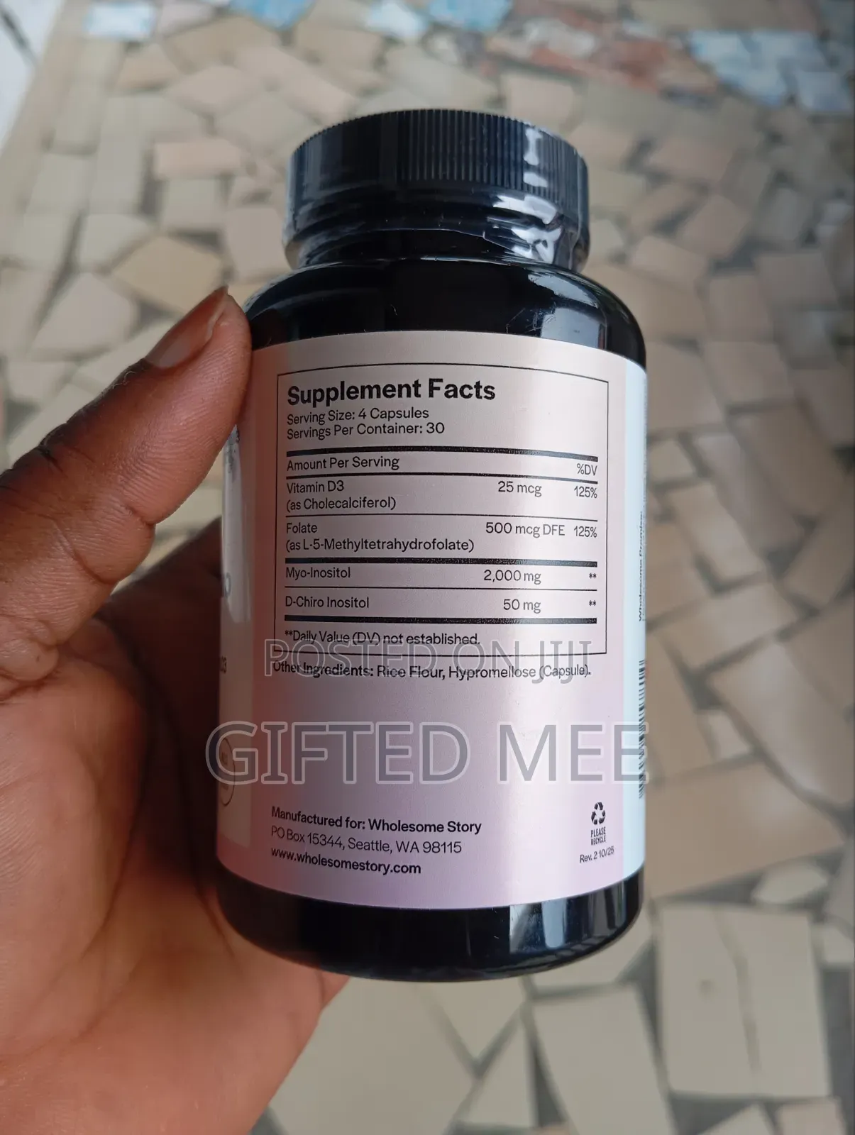 Wholesome Story Myo+d-Chiro Inositol + MTFH Folate + Vit. D3