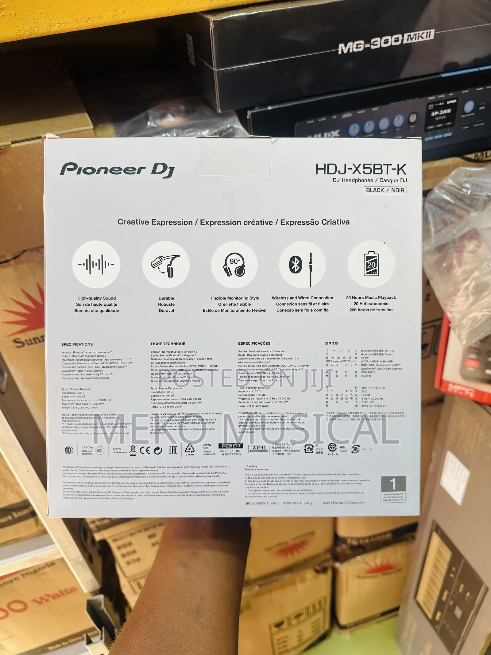 Pioneer DJ HDJ-X5BT-K Over-Ear DJ Headphones