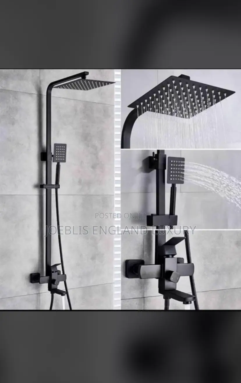 Square Shower Mixer Black