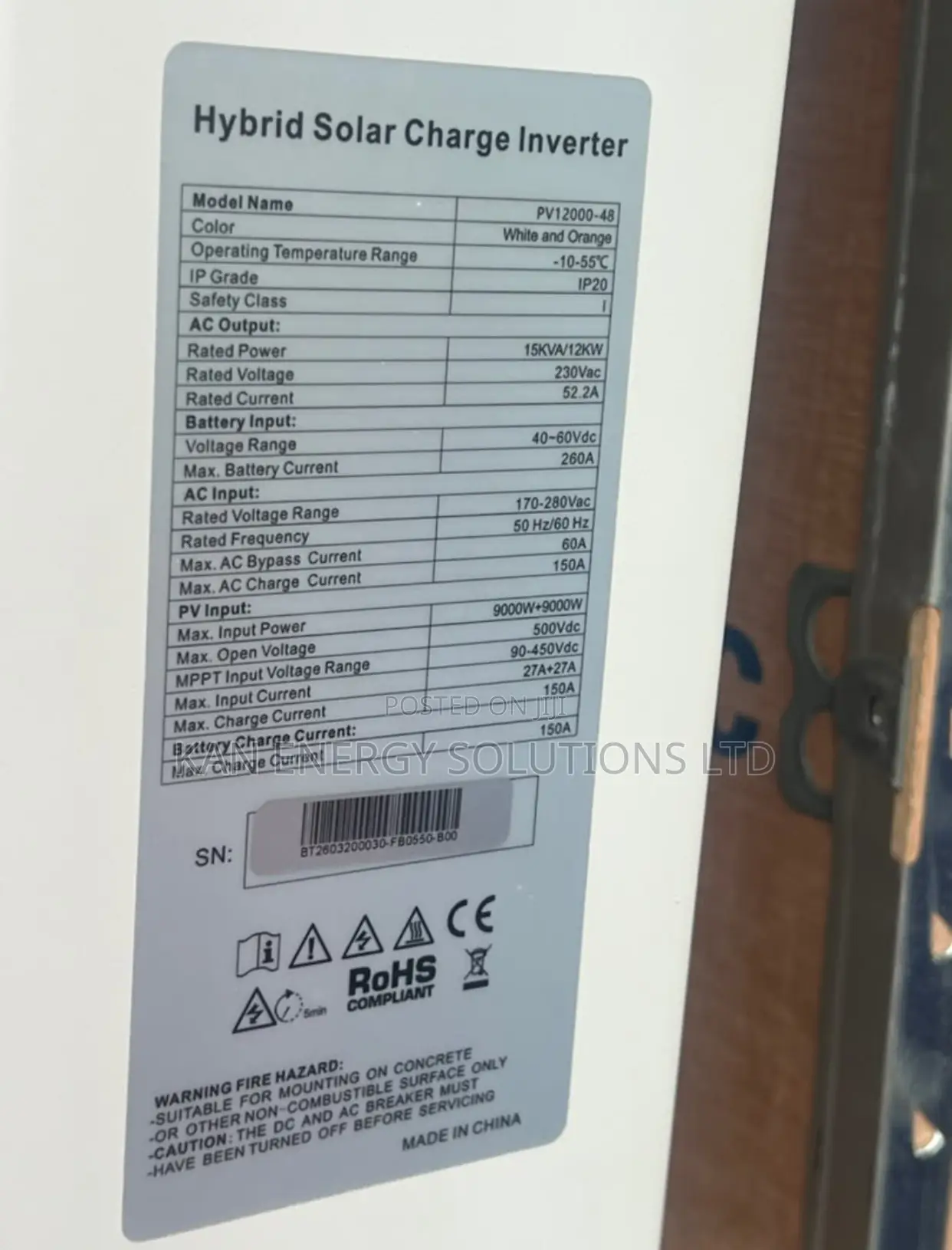 Haisic 15kva 48v Hybrid Inverter With WiFi
