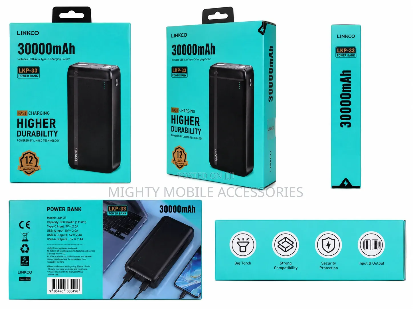 LINKCO 30000mAh Fast Charging Power Bank