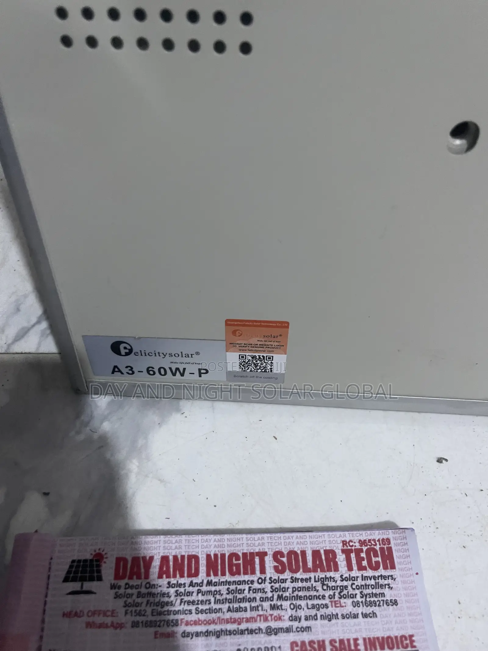 A 3 60watts Felicity Solar Street Lights