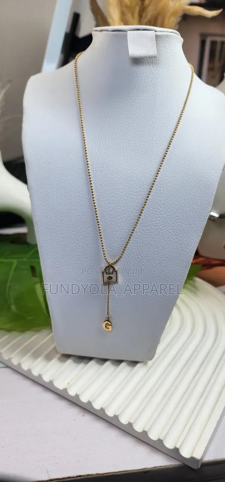 Charm Lock Drop Necklace