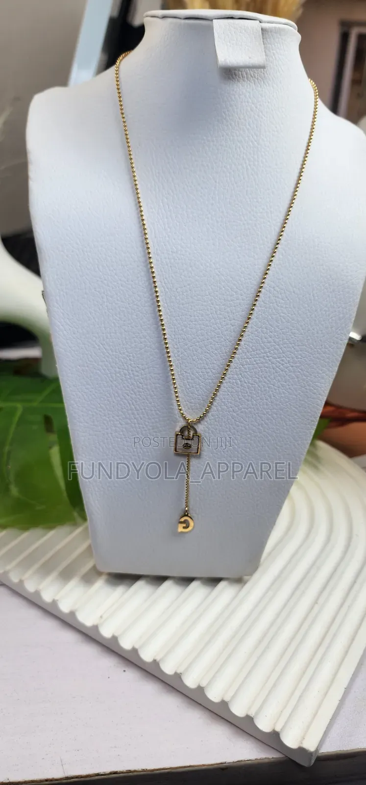Charm Lock Drop Necklace