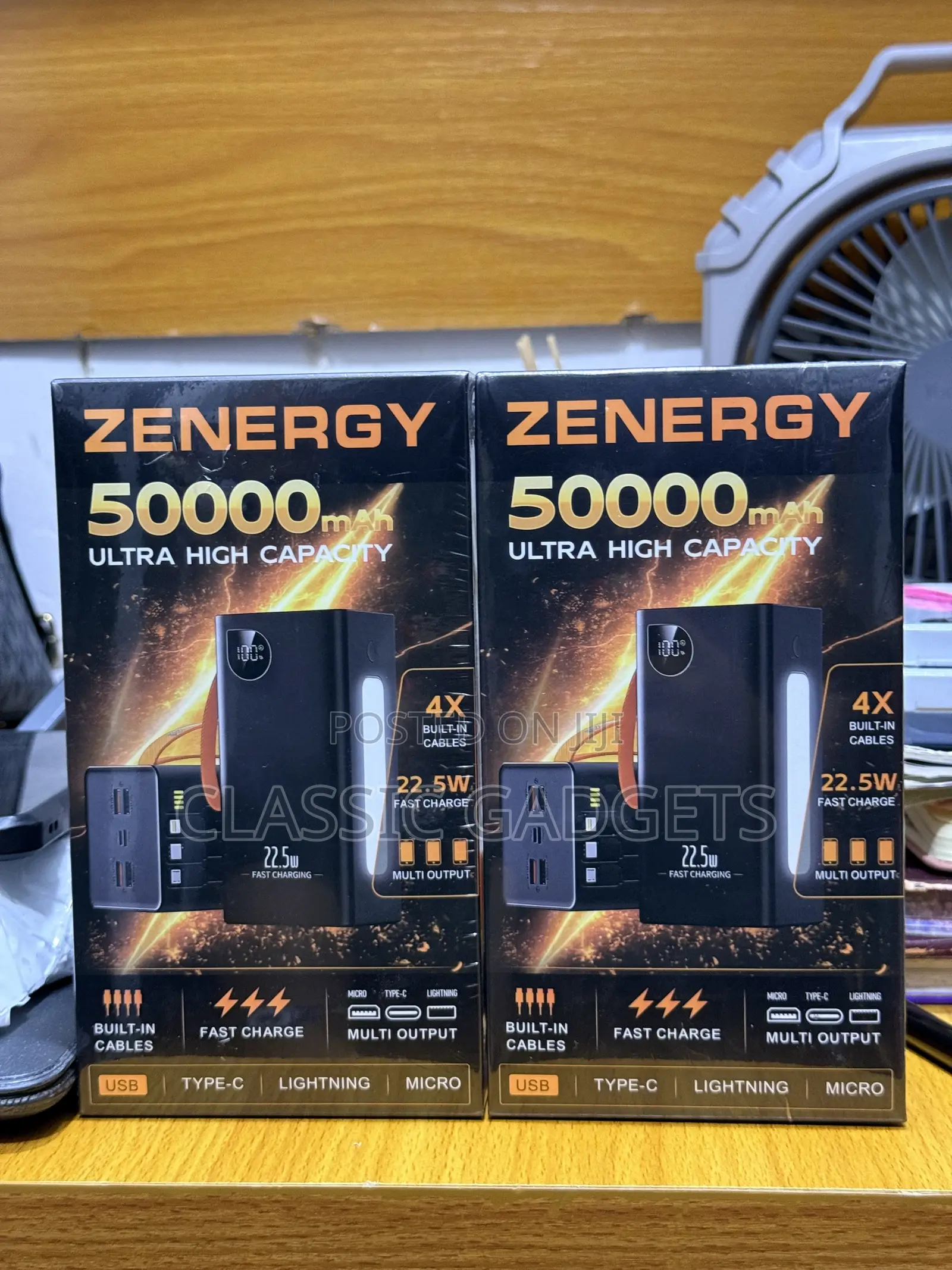 Zenergy 50,000 Mah High Capacity 22.5w Power Bank With Built in Cables