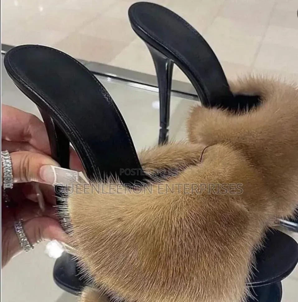 Queen Inioluwa Midnight Luxe Fur Heels