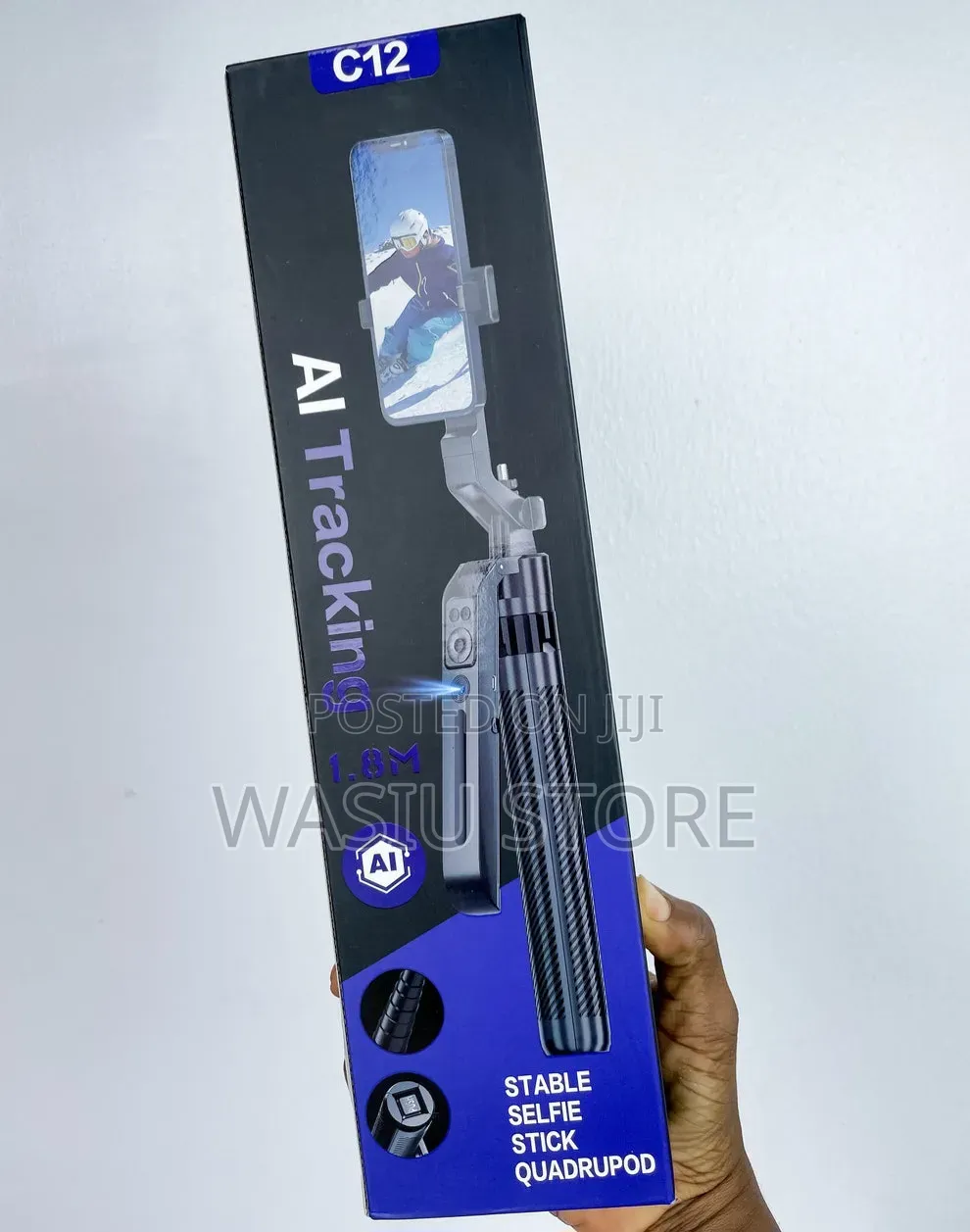 C12 AI Tracking Selfie Stick Quadrupod