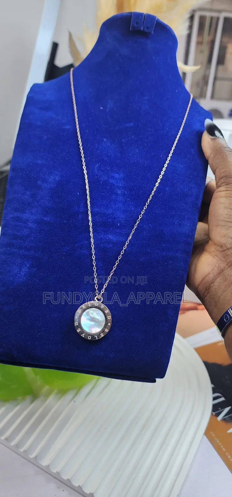 Minimalist "Beloved" Engraved Medallion Necklace