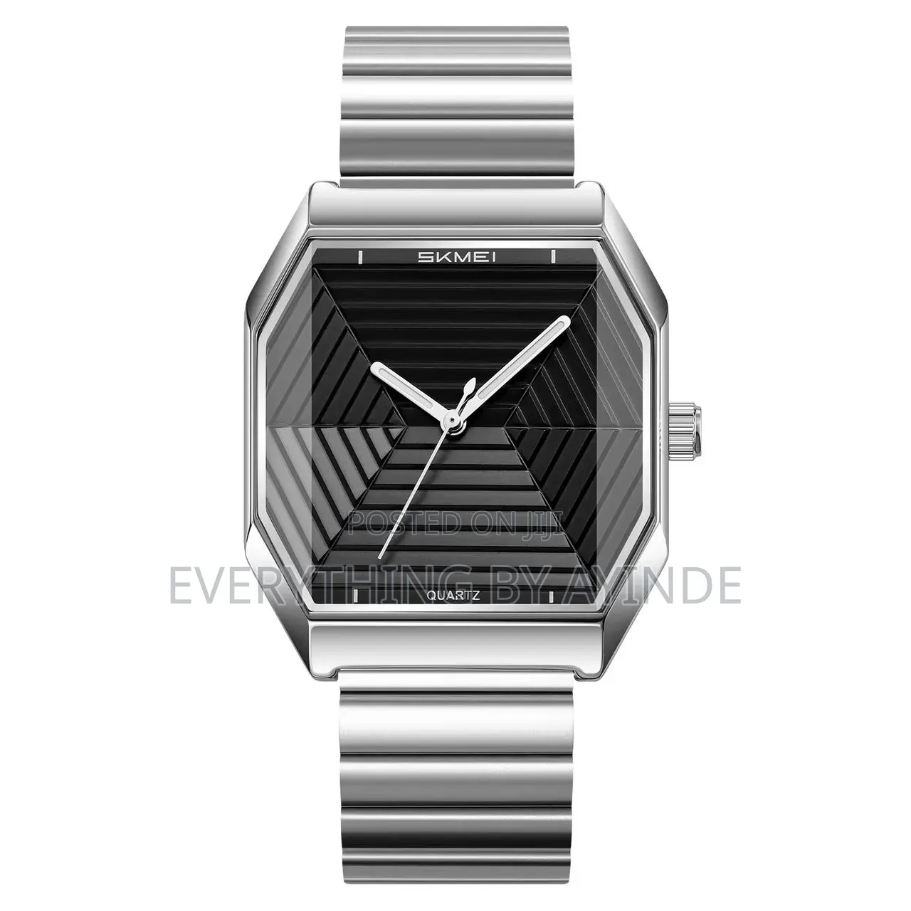 Skmei Wrist Watch Analog and Digital Sliver With Black Face