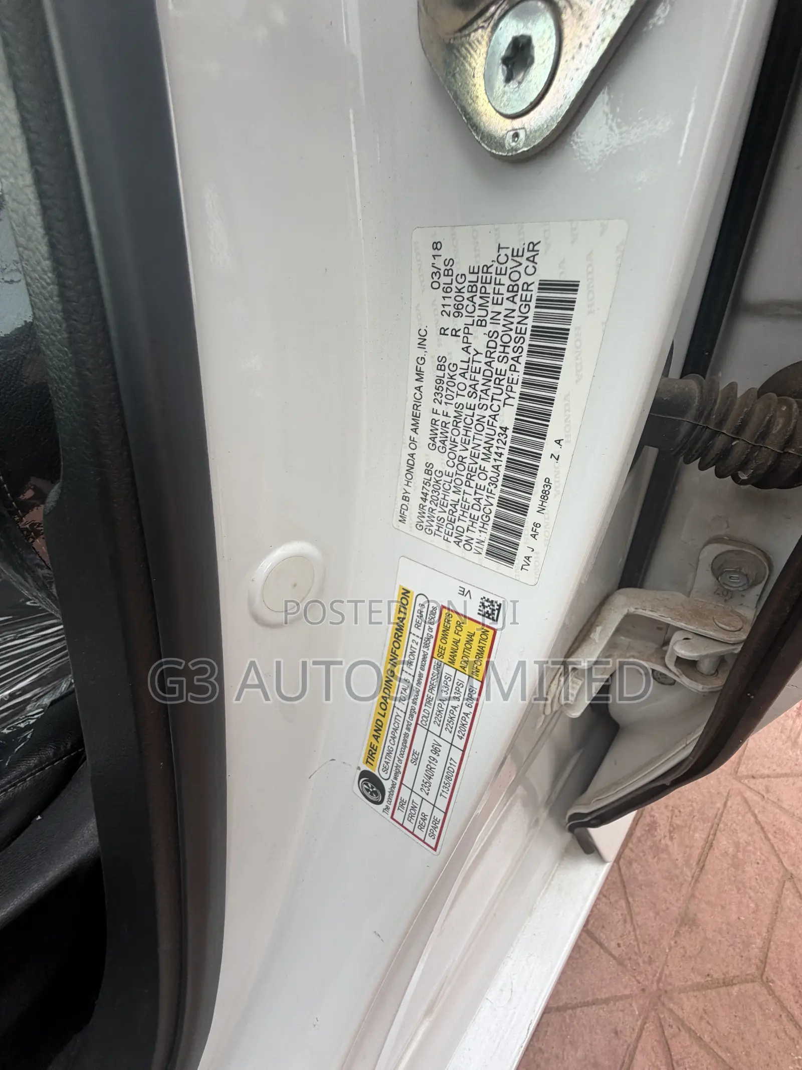 Honda Accord Sport 2018 White