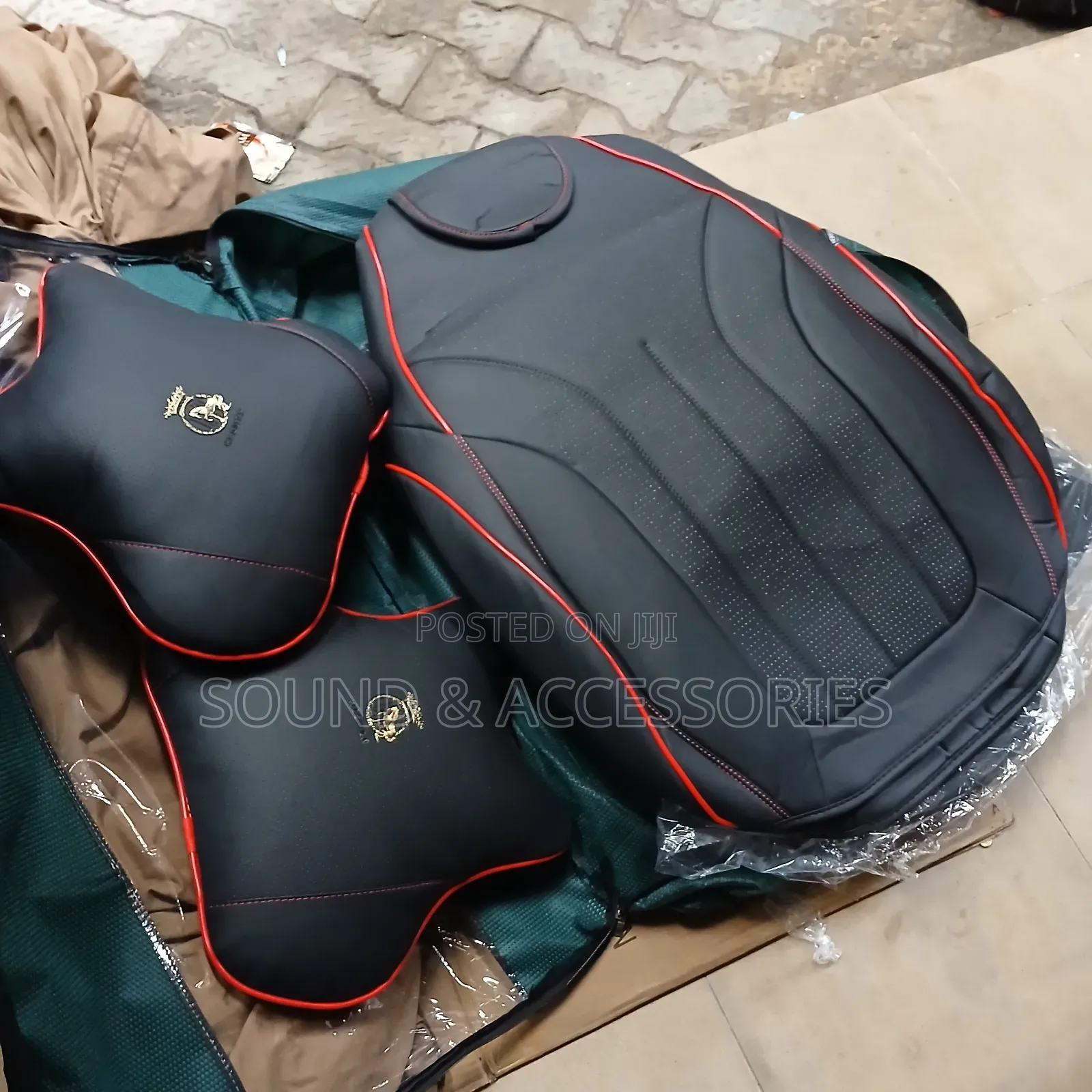 Car SUV Black Redline Luxury Leather Seatcover