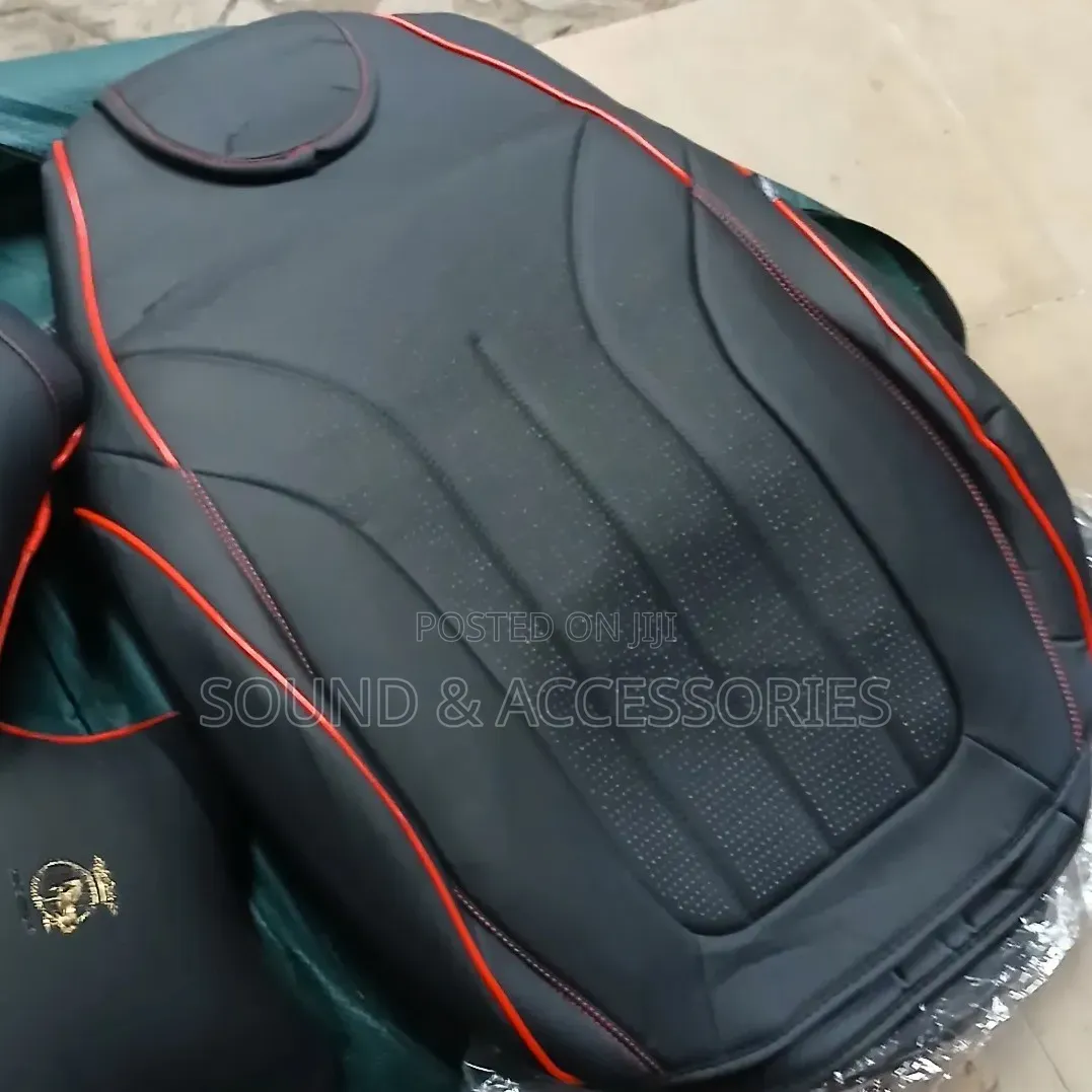 Car SUV Black Redline Luxury Leather Seatcover