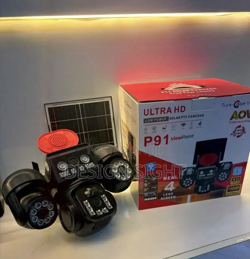 Ultra HD Four Lens Ai Solar Powered PTZ Security Camera