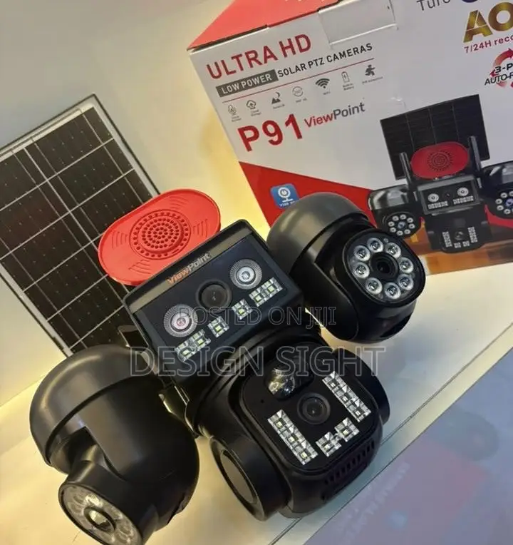 Ultra Hd Solar PTZ Camera P91 V380 4 Lense