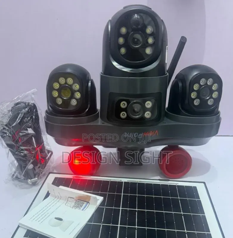 3-Lens Rotating 360 4G Solar Powered Outdoor Security CCTV