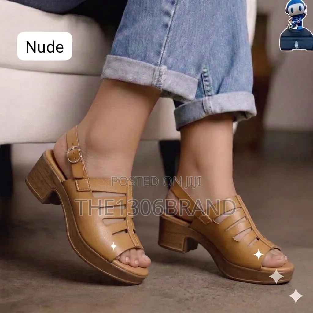 Elegant Chunky Heel Slingback Sandals–Comfortable Open-Toe Casual Shoe