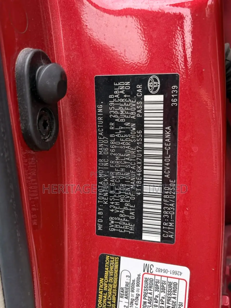 Toyota Camry LE 4dr Sedan (2.4L 4cyl 5A) 2007 Red