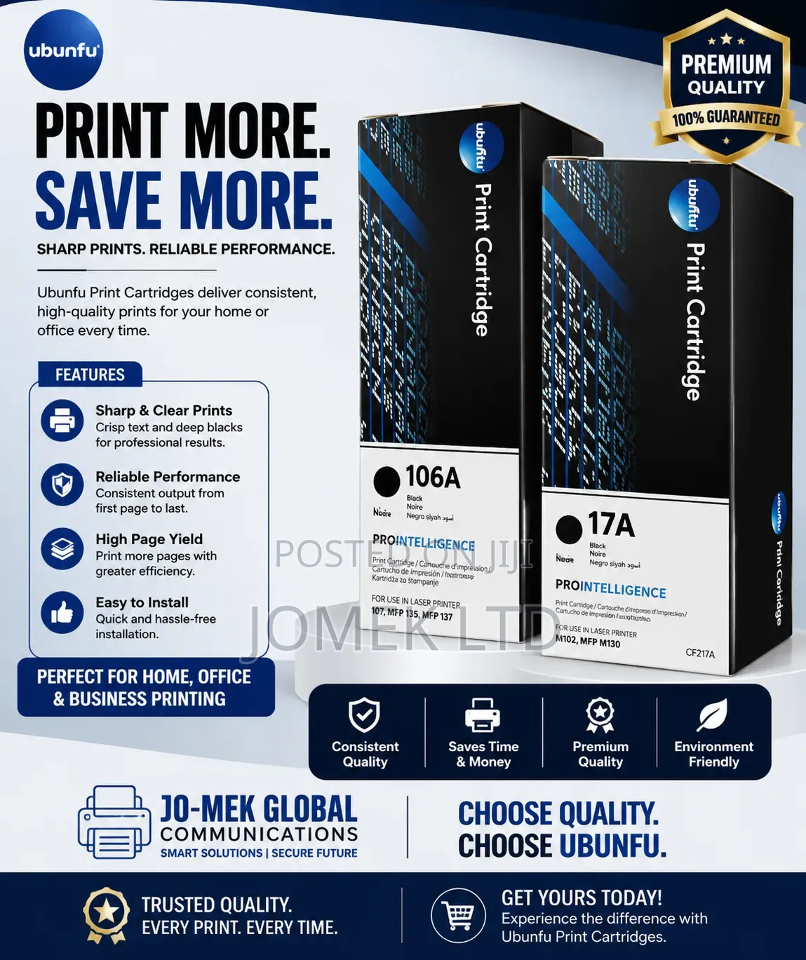 Prointelligence Type Toner Cartridges Specifically Models 17A and 106A