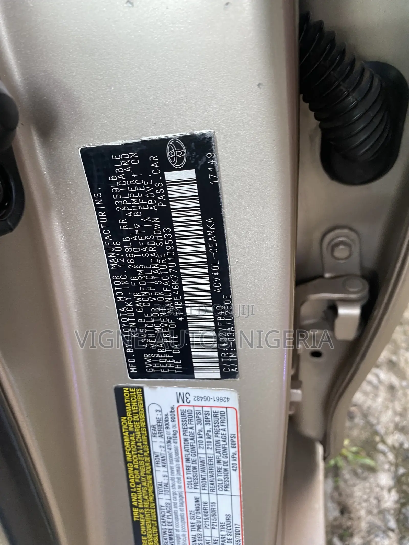 Toyota Camry LE 4dr Sedan (2.4L 4cyl 5A) 2007 Gold