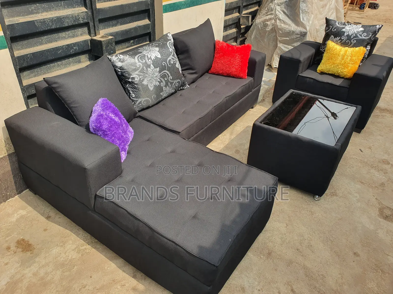 Quality Black Sofa With Center Table N a Single Seater